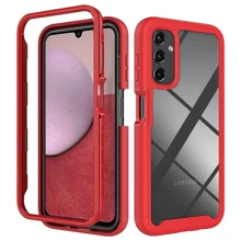 CELULARTE Funda Compatible con Samsun modelos nuevos Galaxy A05 A05S A15 A14 A24 A25  A04 A54 A34 5G Case Transparente Rigida Anti Shock 2 en 1 Uso Rudo Anti Golpes Navidad - Rojo - Ver 1