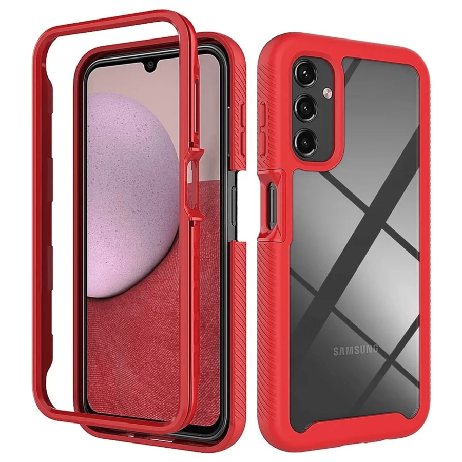 CELULARTE Funda Compatible con Samsun modelos nuevos Galaxy A05 A05S A15 A14 A24 A25 A04 A54 A34 5G Case Transparente Rigida Anti Shock 2 en 1 Uso Rudo Anti Golpes Navidad - Rojo - Ver 1