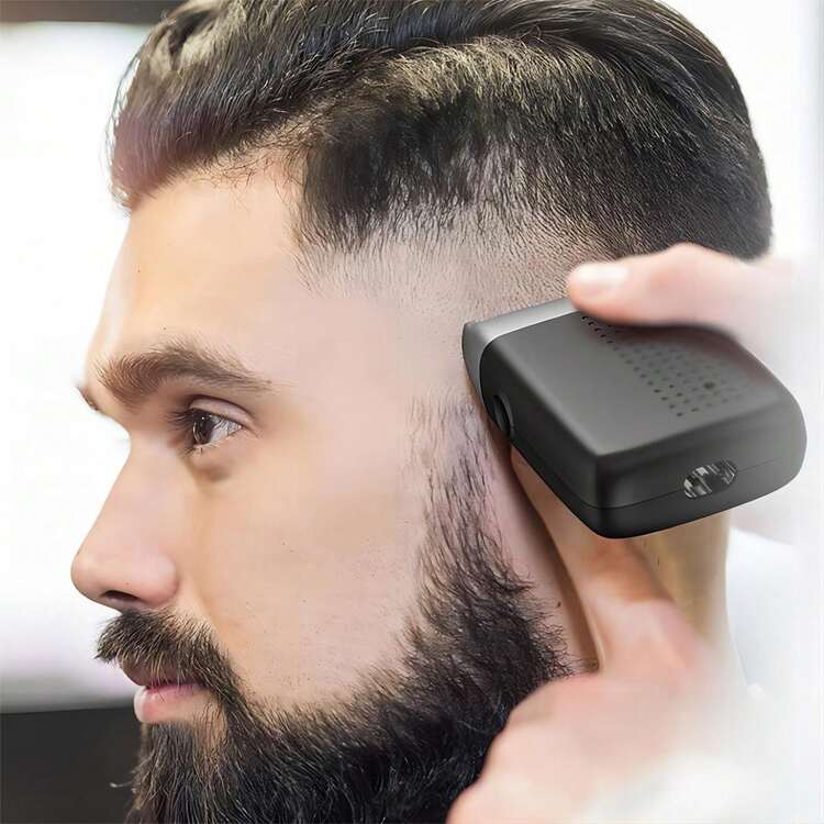 zhi wen hong LARGNER黃金兩用多功能快充長待機顯示刮鬍刀脫毛器電動剃刀髮剪USB汽車充電器便攜旅行全身可洗禮物送男友父親節 - 黑色 - 查看 3