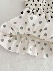 Robe de princesse à fines bretelles à pois mignon pour bébé fille nouveau-né d'été