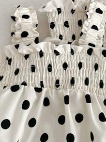 Robe de princesse à fines bretelles à pois mignon pour bébé fille nouveau-né d'été