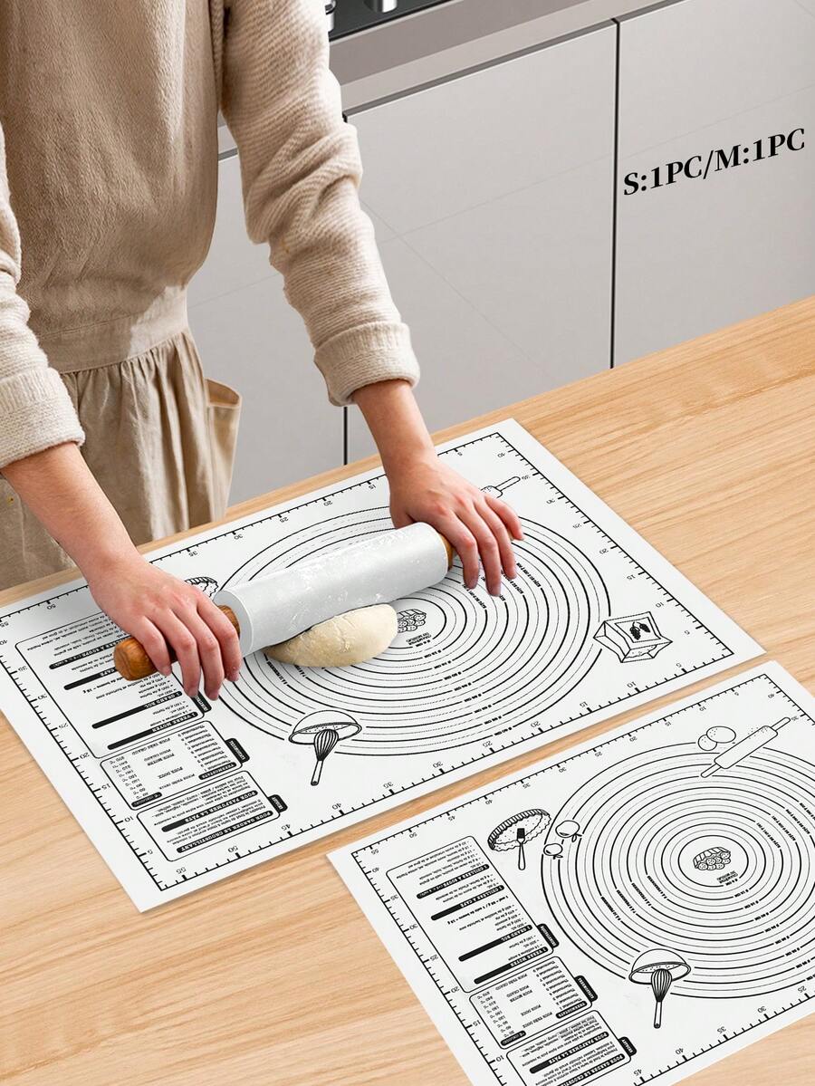 1個eva揉麵墊,具有防滑和防粘表面,可用於烹飪,烘培,揉麵 - 白色 - 查看 1