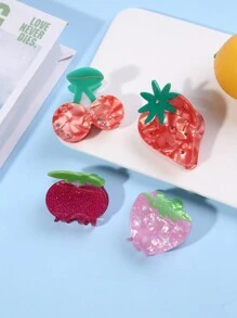 1 Bộ kẹp tóc theo chủ đề trái cây mùa hè tối giản có hình dâu, anh đào, chuối, bơ và dứa, thích hợp cho hàng ngày, tiệc tùng, lễ hội, kỳ nghỉ, quà tặng dễ thương - Nhiều màu - Xem 12