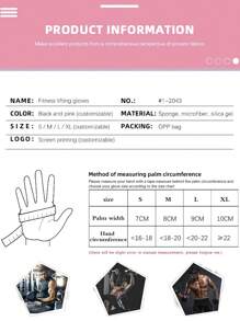 1 Pair Breathable Super Lightweight Weight Lifting Gloves Men And Women Full Palm Protection Workout Gloves Fitness For Training Exercise Gym Cycling Gloves Gym Accessories, Sport, Gym, Home Exercise, Sport Accessories, Gym Accessories, CrossFit Accessories - Pink - View 4