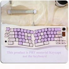 131鍵moa配置的lolita Bunny Pbt鍵帽,適用於機械鍵盤鍵帽 - 乳紫色 - 查看 2