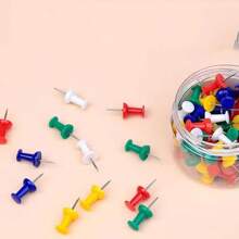 Box Of Colored Pushpins, Oversized Decorative Art Pushpins, Long Transparent DIY Creative Art Office Pins
