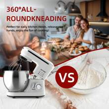CHEFTRONIC 1 Stück Elektrischer Mixer Eierbeater, Verbesserte Haushalts Stand-mixer Für Peicual 1200w 6+p Geschwindigkeit Hochleistung Tilt-kopf Elektrischer Küchenmixer 5l Edelstahlschüssel Mit Knethaken, Flachrührer, Wire Whisk & Flex Motorschutzhaube Küchenbedarf Kleingeräte (eu Stecker)