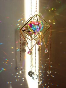 1入金屬與水晶球裝飾掛壁風鈴,夢幻風格裝飾禮品 - 彩色 - 查看 5