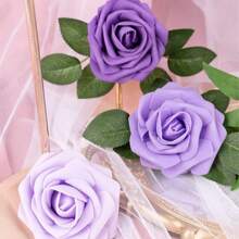 Artificial Flower Roses, 7/12/17/22/27pcs Real Touch Fake Foam Roses For Valentine's Day DIY Bouquets Wedding Party Baby Shower Home Decorations, Valentine Day, Gift Gifts Birthday Graduation