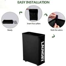 Cesto de ropa con ruedas, cubierta a prueba de polvo de malla y tela impermeable, usado para lavar ropa, pantalones, zapatos, jeans, botas, falda, cesto de ropa sucia, organizador de baño, cesta, cesta de almacenamiento, cesto de ropa plegable