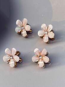 4入組復古珍珠花髮夾,甜美迷你髮夾 - 彩色 - 查看 10