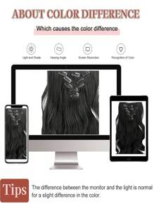 Black Hair Extensions Straight 22" Clips Hair Pieces For Women - Black - View 7