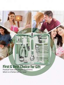 Professional Stainless Steel Nail Clippers Set With Ear Cleaning Tool And Nail File - Durable And Portable Foot & Nail Care Tools, Suitable For Fingernails And Toenails - Green - View 9