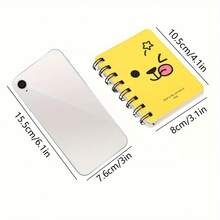 80張隨機表情螺旋本便攜口袋記事本學生文具卡通筆記本 - 彩色 - 查看 2