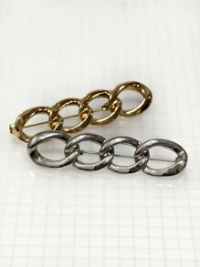 1入/3入 鏈條風格夾子,牛仔褲腰部收緊工具,可調節扣環,防止衣櫥故障,安全固定衣物,高端金屬製成,增添女性優雅 - 為防止衣服故障和腰部用時尚衣物修復器提升褲子 - 腰身束緊配件和褲子裝飾 - 彩色 - 查看 2