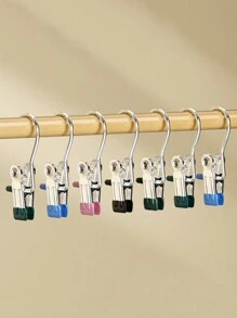10 件装家用多功能不锈钢防损挂钩可用于裤子、衣服、帽子、袜子、晾衣架、衣柜、收纳 - 彩色 - 查看 4