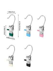 10 件装家用多功能不锈钢防损挂钩可用于裤子、衣服、帽子、袜子、晾衣架、衣柜、收纳 - 彩色 - 查看 3