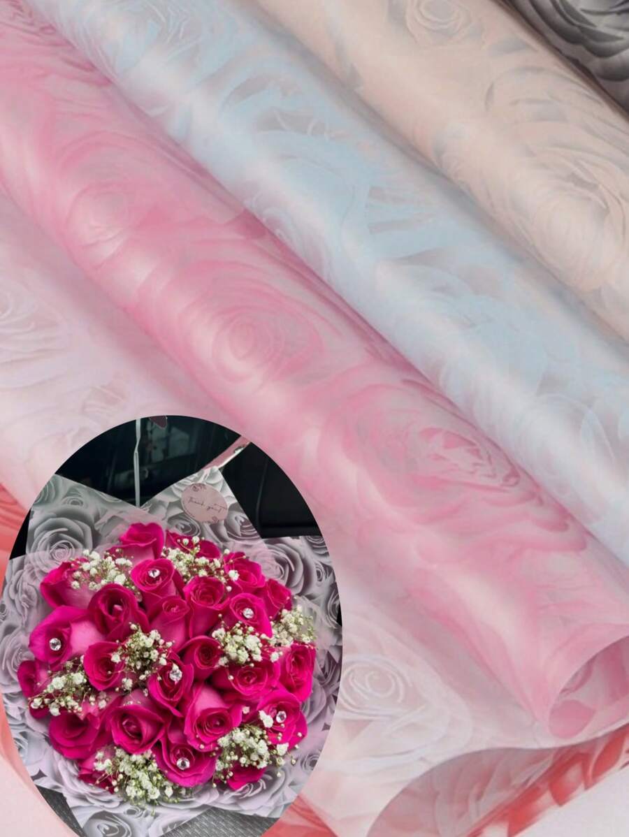 10张/20张玫瑰印花礼品包装纸，适用于节日、情人节、复活节、母亲节、婚礼和嘉年华，可用作礼品包装纸、鲜花包装纸、包装纸、薄纸、花束用品、礼品包装、鲜花包装、礼品包装、婚礼包装和任何场合的装饰。