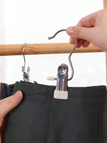 10 件装家用多功能不锈钢防损挂钩可用于裤子、衣服、帽子、袜子、晾衣架、衣柜、收纳 - 彩色 - 查看 8