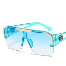 1 paire de lunettes de mode surdimensionnées, lunettes pour retour à l'école, accessoires de plage, lunettes de soleil pour les vacances d'été à la plage, extérieur, voyage