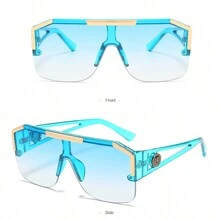1 paire de lunettes de mode surdimensionnées, lunettes pour retour à l'école, accessoires de plage, lunettes de soleil pour les vacances d'été à la plage, extérieur, voyage