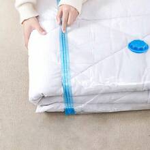 5入組真空壓縮袋，衣物收納袋，70cm*50cm厚棉被和羽絨服存儲袋，節省80%空間的壓縮袋，衣物密封防塵收納袋，帶有手動充氣泵 - 透明 - 查看 6