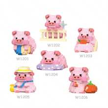 1 pièce de blocs de construction de la série animale DIY, blocs de construction de porc mignons, cadeau d'anniversaire, mini blocs de construction, décoration de bureau, soulagement de la pression, soulagement du stress, blocs de construction mignons, collection de blocs de construction. Emballage aléatoire, décoration de collection de maison, poupée d'assemblage, ornement de bureau, cadeaux d'ornements de bureau, jouet de puzzle de blocs de construction, créez votre propre collection d'animaux de compagnie. Cadeau créatif de la Saint-Valentin.