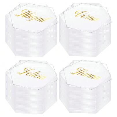 50 Pcs Clear Acrylic Place Cards Acrylic Name Cards Acrylic Table Number Card Blank Acrylic Name Plate Acrylic Seating Chart Cards Sign For Wedding DIY Table Setting Banquet Party