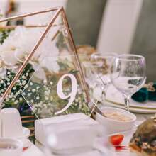 50 Pcs Clear Acrylic Place Cards Acrylic Name Cards Acrylic Table Number Card Blank Acrylic Name Plate Acrylic Seating Chart Cards Sign For Wedding DIY Table Setting Banquet Party - Transparent - View 6