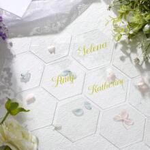 50 Pcs Clear Acrylic Place Cards Acrylic Name Cards Acrylic Table Number Card Blank Acrylic Name Plate Acrylic Seating Chart Cards Sign For Wedding DIY Table Setting Banquet Party - Transparent - View 5