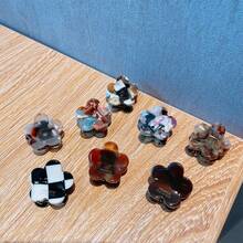 Vuốt tóc họa tiết hoa thời trang với họa tiết hoa và kẻ sọc, Kẹp tóc cổ điển với tay cầm thiết kế đơn giản, Kẹp tóc cho nữ dễ thương - Nhiều màu - Xem 4