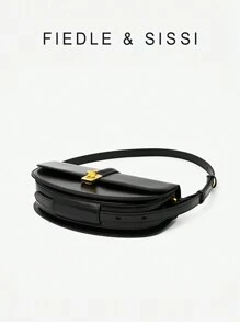 Túi xách da yên ngựa FIEDLE&SISSI có khóa bướm cổ điển kèm hộp quà tặng,Dây đeo có thể điều chỉnh,Túi da thật phù hợp cho các quý cô,FIEDLESISSI,FIEDLE,Thương hiệu thời trang SISSI. - màu đen - Xem 3