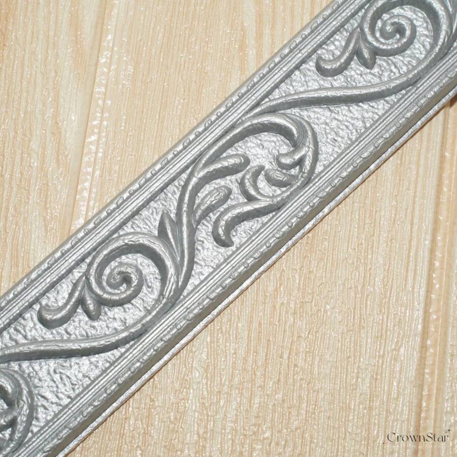 1 Rollo, 2.2m, Adhesivo 3D Plástico Estereoscópico Grabado, Material XPE, Cintura Tallada, Minimalista Europeo, Floral, Antichoque, Impermeable, Decoración del Hogar, Renovación, Lechada de Azulejos, Marcos de Puertas y Ventanas, Bordes de Fondo de TV, Zócalos, Pegatinas, Vinilos Decorativos para el Hogar, Artículos de Decoración Primaveral para Refrescar su Hogar, Pegatinas de Decoración Rama