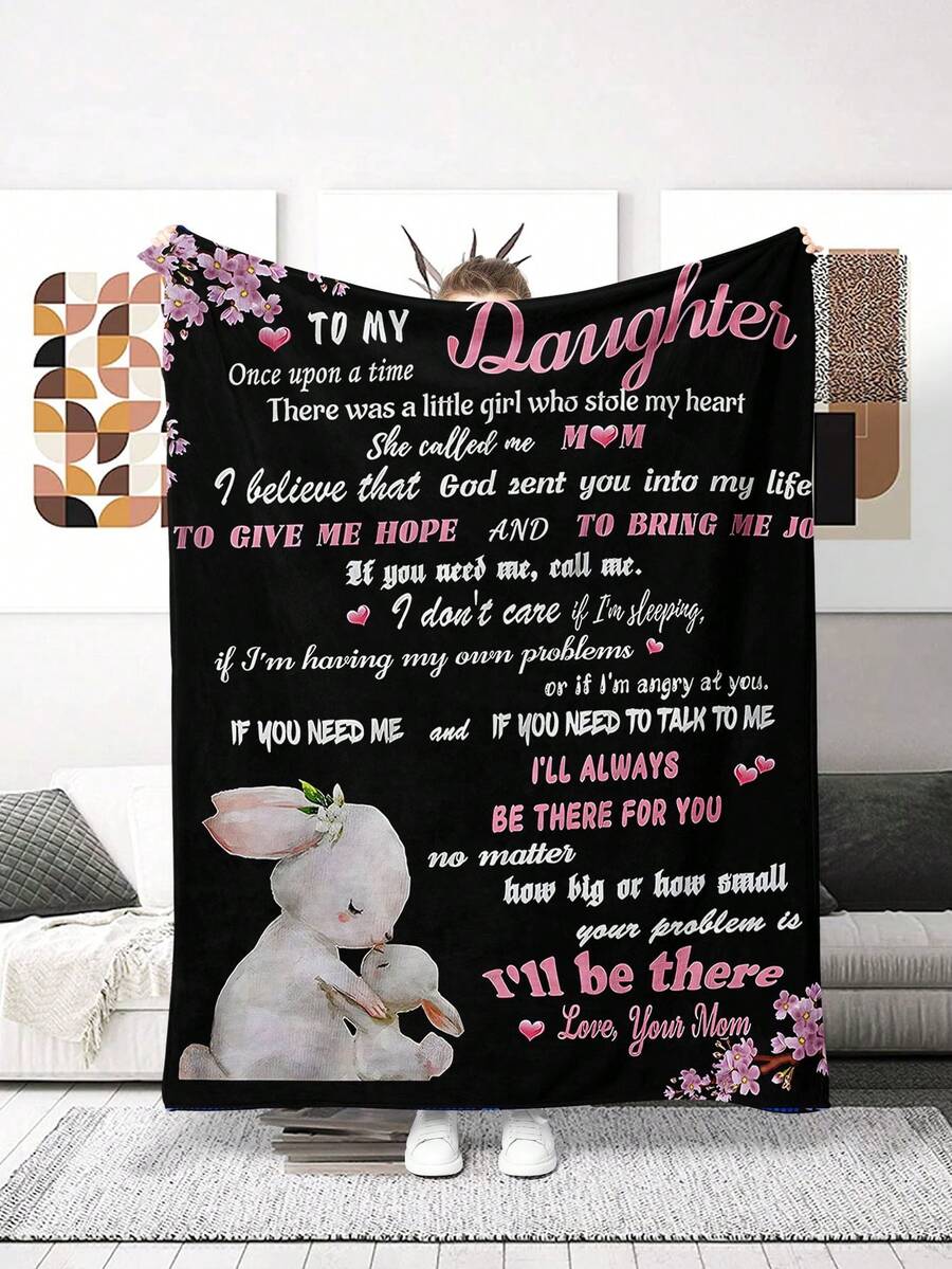 絨布毯子,媽媽送給女兒的禮物 - 彩色 - 查看 1