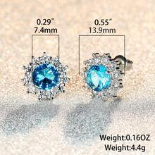 1對豪華優雅的圓形耳環,完全鑲嵌人造水晶,適用於訂婚、婚禮、派對和情人節禮物 - 耳環 - 查看 5