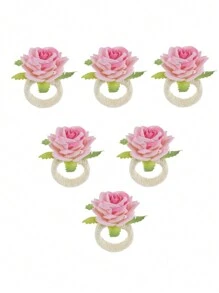 1pc/6pcs/12pcs/24pcs Simulation Napkin Rings Western-Style Hotel Mouth Cloth Handmade Creative Mori Style Rose Napkin Holder New Napkin Buckle