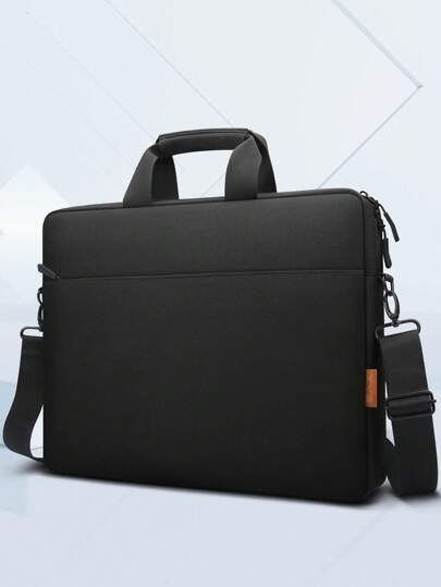 ZYB 14-17,3 tums bärbar portfölj, vattentät bärbar datorväska kompatibel med MacBook Pro 15/16, Air 15 M2, 14-17,3 tums bärbar dator från Asus, slimmad portföljväska med axelrem, svart