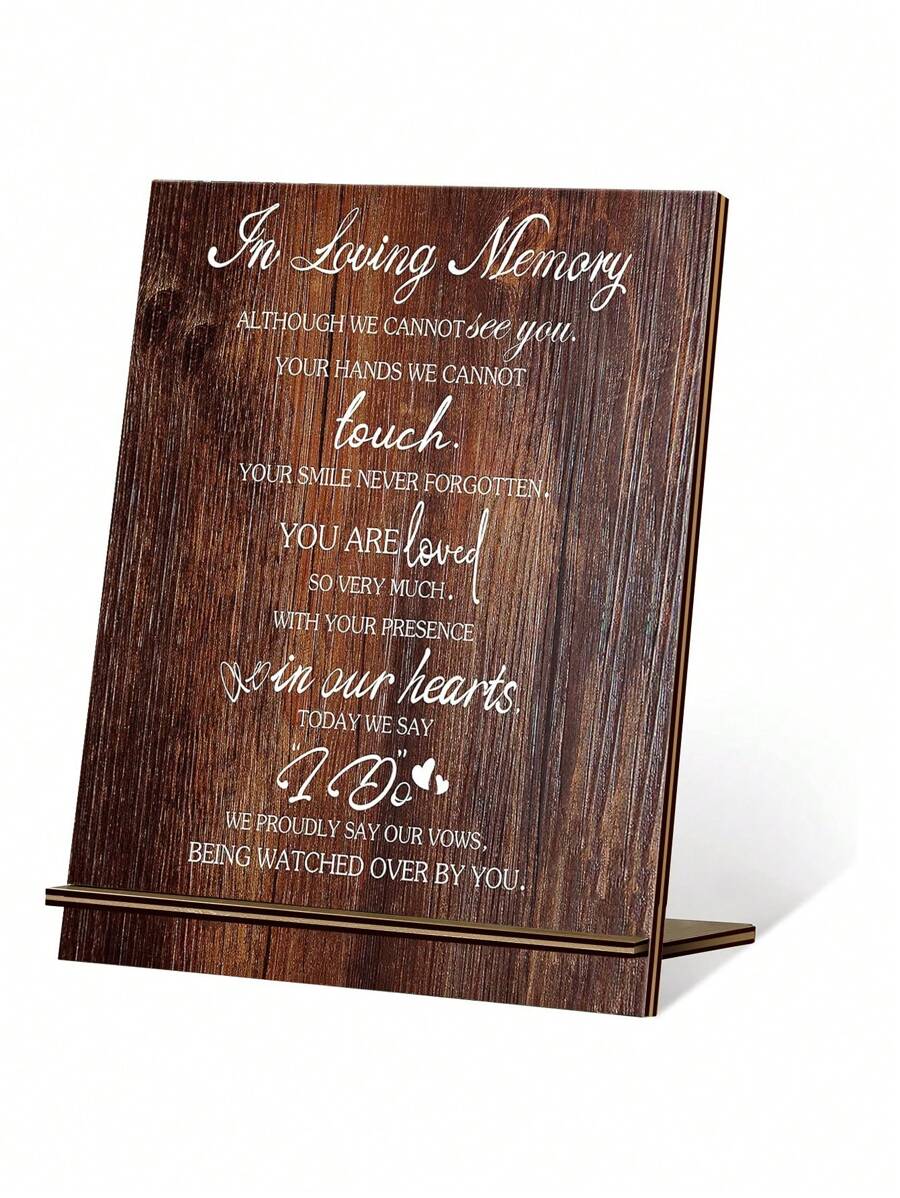 1PC In Loving Memory Wedding Sign, Wedding Wooden Decorations For Reception, Memorial Table Sign For Wedding, Sympathy Gift For Wedding - Multicolor - View 1