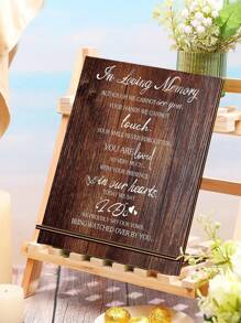 1PC In Loving Memory Wedding Sign, Wedding Wooden Decorations For Reception, Memorial Table Sign For Wedding, Sympathy Gift For Wedding - Multicolor - View 5