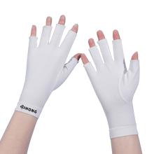 1pc Uv Protection Fingerless Gloves, Solid Color Nail Art Half Finger Summer Elastic Quick-Dry Sunscreen Gloves Suitable For Outdoor Activities