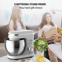CHEFTRONIC 1 Stück Elektrischer Mixer Eierbeater, Verbesserte Haushalts Stand-mixer Für Peicual 1200w 6+p Geschwindigkeit Hochleistung Tilt-kopf Elektrischer Küchenmixer 5l Edelstahlschüssel Mit Knethaken, Flachrührer, Wire Whisk & Flex Motorschutzhaube Küchenbedarf Kleingeräte (eu Stecker)