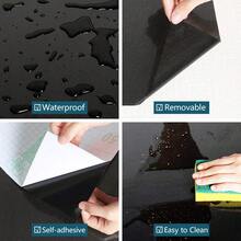 1捲光澤黑色亮光自黏壁紙閃粉櫥檯粘貼纖薄自粘牆紙櫥櫃貼紙防水膠膜，裝飾性廚房內置架。 - 白色 - 查看 4