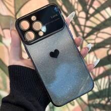 1 个渐变心形手机壳，带大窗口，兼容苹果和三星 - 黑色 - 查看 7