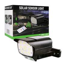 Lámpara solar tipo cámara con sensor de movimiento 6.5w y control remotocon soporte Empotrable - Negro - Ver 2