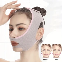 瘦臉瑜珈纖維帶，提拉緊實面部和頭部，粉色