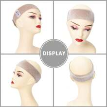 Wig Grip Band Flexible Velvet Scarf Head Hair Band Wig Band With Adjustable Fastern Casual - Beige - View 2