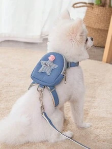 1入狗和貓牽繩,寵物攜帶背包,teddy和bichon Frise護具,胸部和背部帶,狗牽繩,行走項圈,防逃跑貓和狗牽繩,宠物背包/胸部和背部带/可调节狗链 - 彩色 - 查看 21