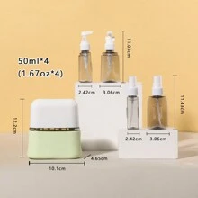 4 In 1 50ml Subpackage Bottle Portable Set With Silicone+Pp Material In 5 Colors (Suitable For Shampoo, Shower Gel For Shampoo, Shower Gel, Hair Conditioner, Skin Lotion, Perfume Travel, Living Room Home Bedroom Bathroom House Decor, Travel Stuff, Wedding, Party, Birthday, Gifts For Men Mom Dad Friends, New Years, Accessories, Funny Gift