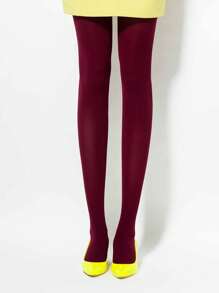 1入女士120D糖果色連褲襪，紅色，適用於派對和節日 - 紅色 - 查看 4