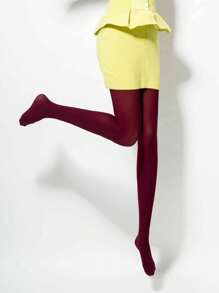 1入女士120D糖果色連褲襪，紅色，適用於派對和節日 - 紅色 - 查看 6